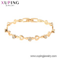 75313 Pulsera plateada oro del estilo 18k de la joyería elegante elegante de las mujeres de Xuping